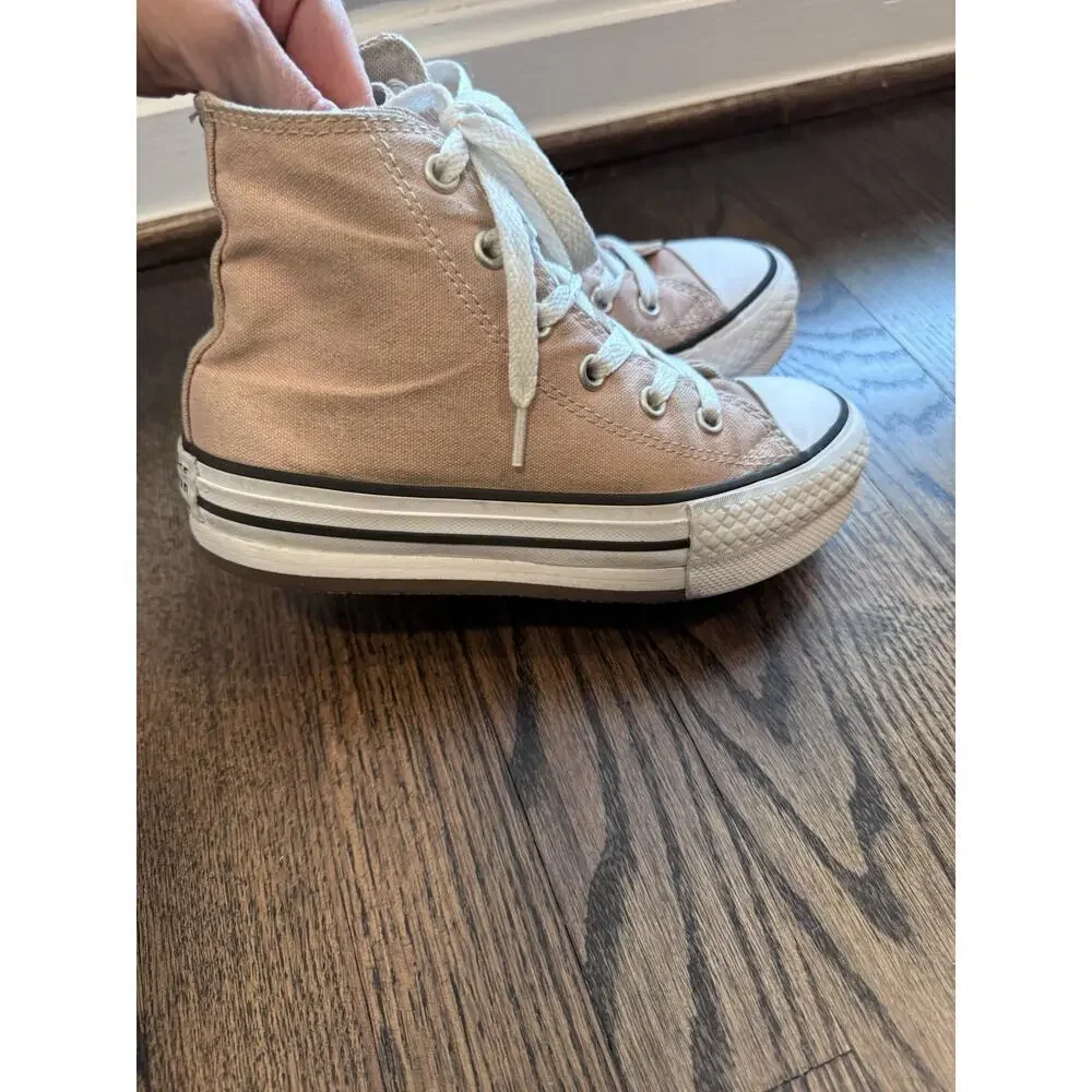 Converse Chuck Taylor All Star Lift Platform High Top Sneakers Kids 13.5 Beige